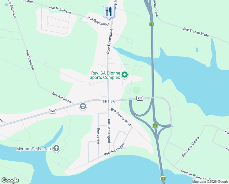 map of restaurants, bars, coffee shops, grocery stores, and more near 4257 Rue Hall in Tracadie-Sheila