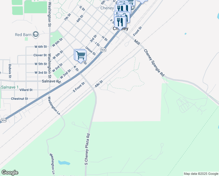 map of restaurants, bars, coffee shops, grocery stores, and more near 99 Terra Vista Street in Cheney