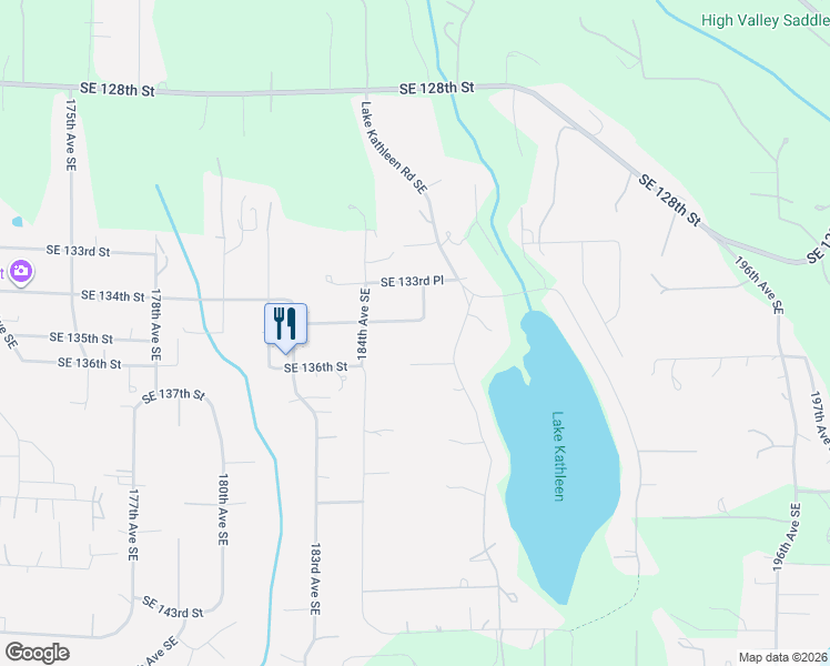 map of restaurants, bars, coffee shops, grocery stores, and more near 18437 Southeast 135th Street in Renton