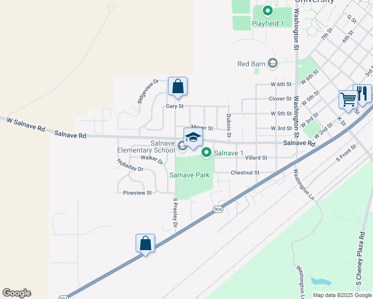 map of restaurants, bars, coffee shops, grocery stores, and more near 1015 Salnave Road in Cheney