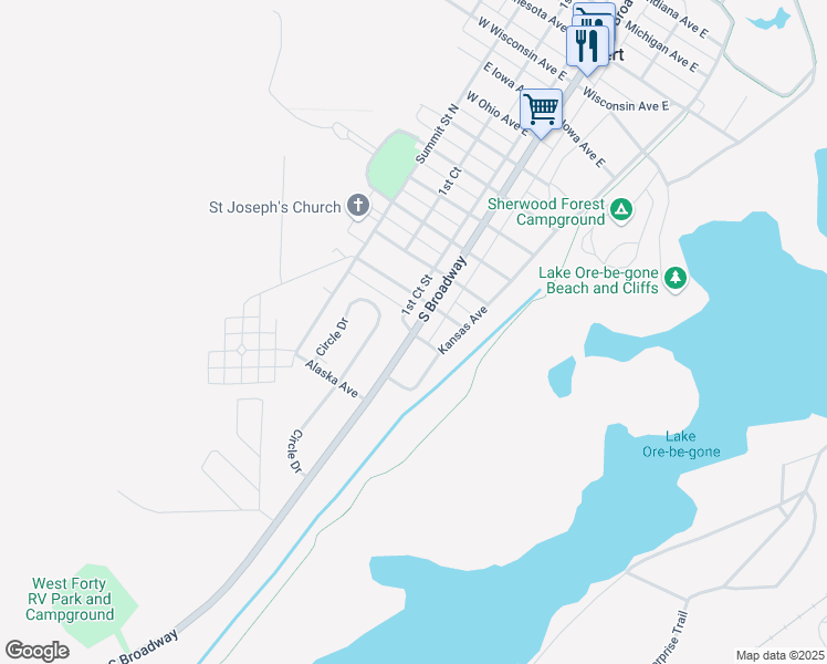 map of restaurants, bars, coffee shops, grocery stores, and more near 730 South Broadway in Gilbert
