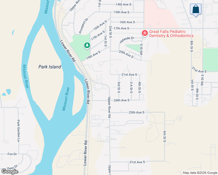 map of restaurants, bars, coffee shops, grocery stores, and more near 2311 Upper River Road in Great Falls