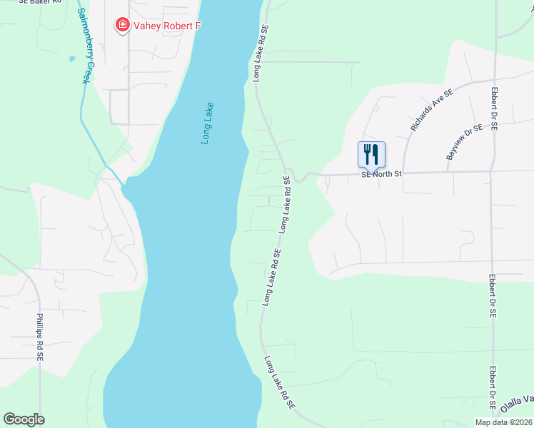 map of restaurants, bars, coffee shops, grocery stores, and more near 7410 Long Lake Road Southeast in Port Orchard