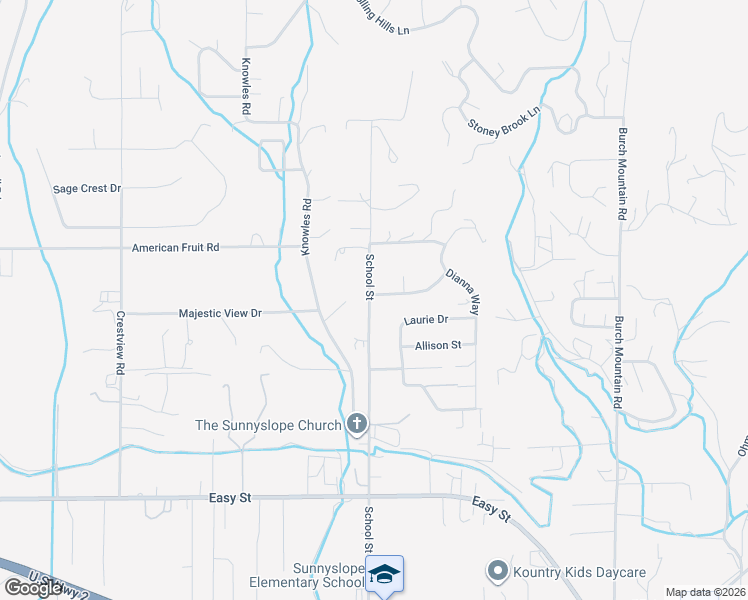 map of restaurants, bars, coffee shops, grocery stores, and more near 3642 School Street in Wenatchee