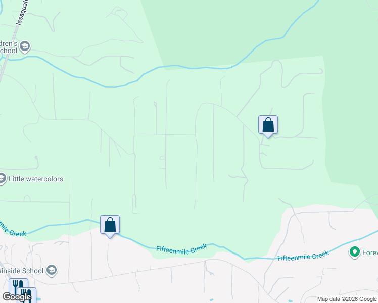 map of restaurants, bars, coffee shops, grocery stores, and more near 24717 Southeast 133rd Street in Issaquah
