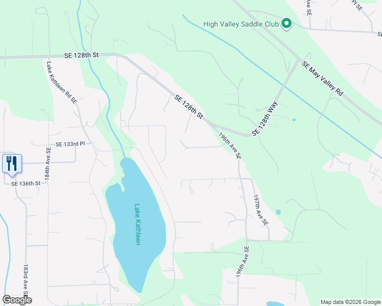 map of restaurants, bars, coffee shops, grocery stores, and more near 19504 Southeast 134th Street in Renton