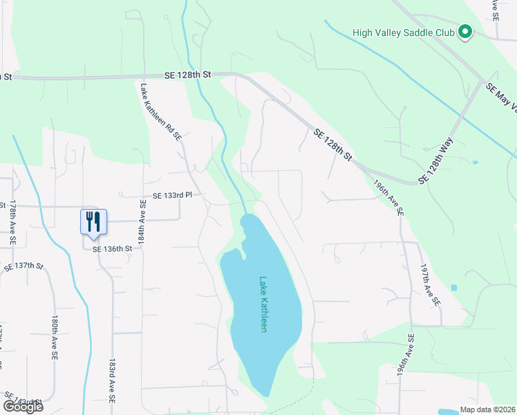 map of restaurants, bars, coffee shops, grocery stores, and more near 13404 East Lake Kathleen Drive Southeast in Renton