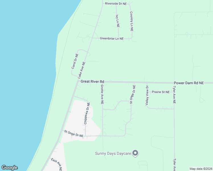 map of restaurants, bars, coffee shops, grocery stores, and more near 2120 Grotte Avenue Northeast in Bemidji