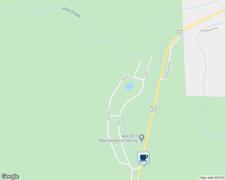 map of restaurants, bars, coffee shops, grocery stores, and more near 3510 Hansel Lane in Peshastin