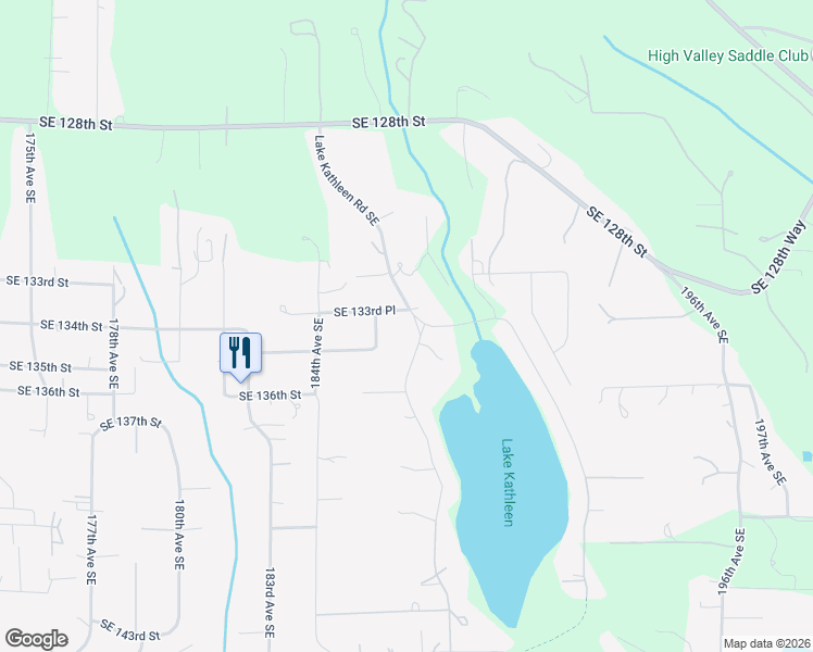 map of restaurants, bars, coffee shops, grocery stores, and more near 13305 Lake Kathleen Road Southeast in Renton