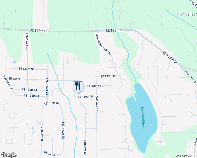 map of restaurants, bars, coffee shops, grocery stores, and more near 18403 Southeast 133rd Place in Renton