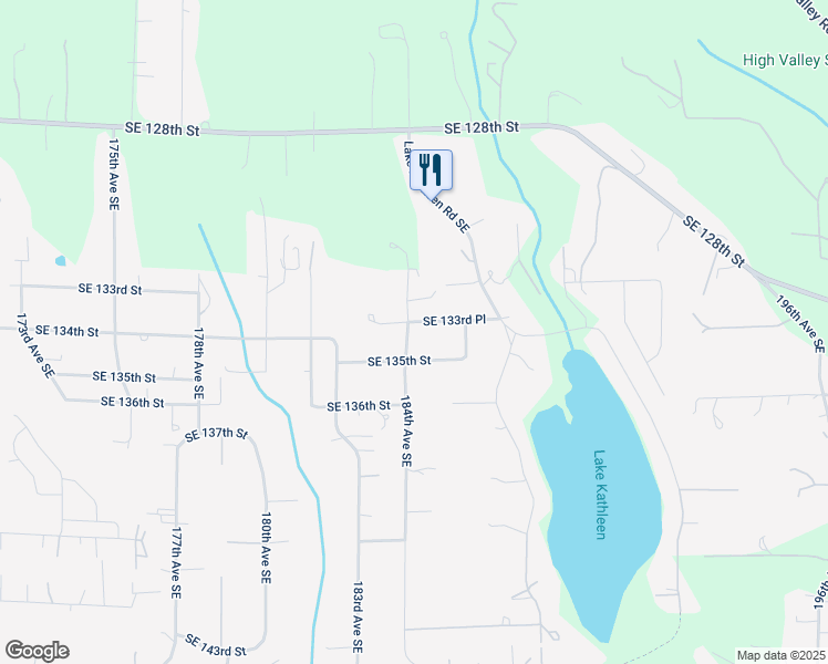 map of restaurants, bars, coffee shops, grocery stores, and more near 18403 Southeast 133rd Place in Renton