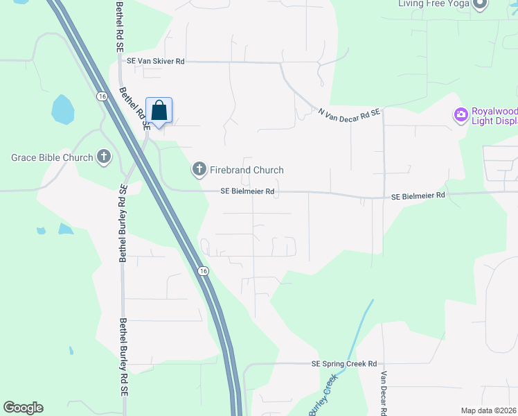 map of restaurants, bars, coffee shops, grocery stores, and more near 7337 Bellingham Avenue Southeast in Port Orchard