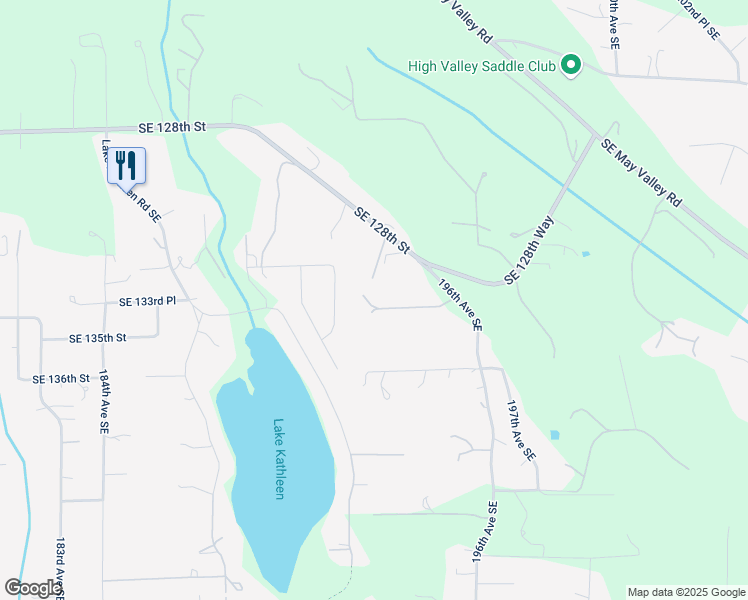 map of restaurants, bars, coffee shops, grocery stores, and more near 19504 Southeast 134th Street in Renton