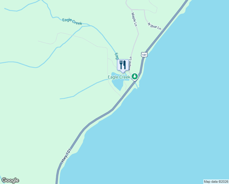 map of restaurants, bars, coffee shops, grocery stores, and more near 35 North Eagle Creek Road in Lilliwaup