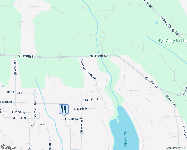 map of restaurants, bars, coffee shops, grocery stores, and more near 13014 Lake Kathleen Road Southeast in Renton