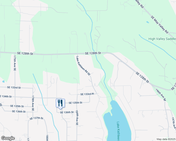 map of restaurants, bars, coffee shops, grocery stores, and more near 13014 Lake Kathleen Road Southeast in Renton