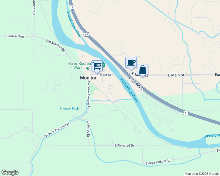 map of restaurants, bars, coffee shops, grocery stores, and more near 3833 McKee Lane in Monitor