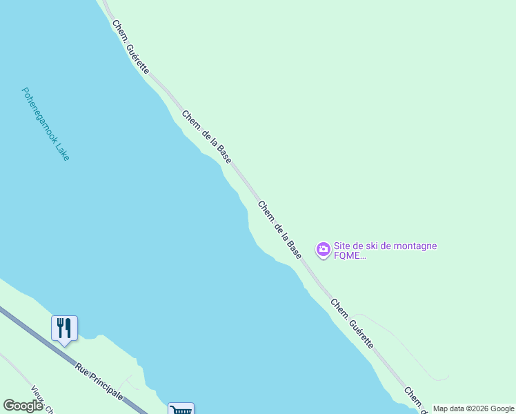 map of restaurants, bars, coffee shops, grocery stores, and more near 1741 Chemin Guérette in Pohénégamook
