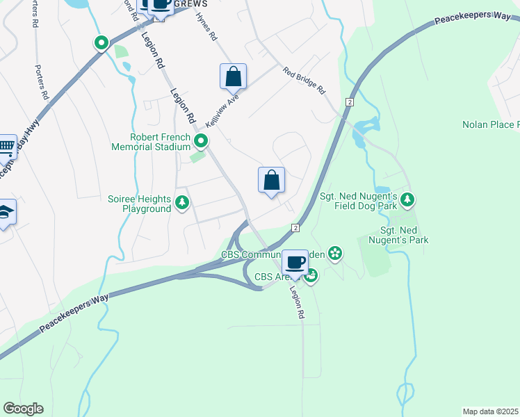 map of restaurants, bars, coffee shops, grocery stores, and more near 7 Bayview Heights in Conception Bay South