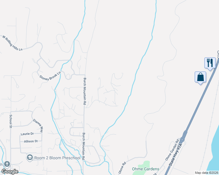 map of restaurants, bars, coffee shops, grocery stores, and more near 3775 Sky Crest Lane in Wenatchee