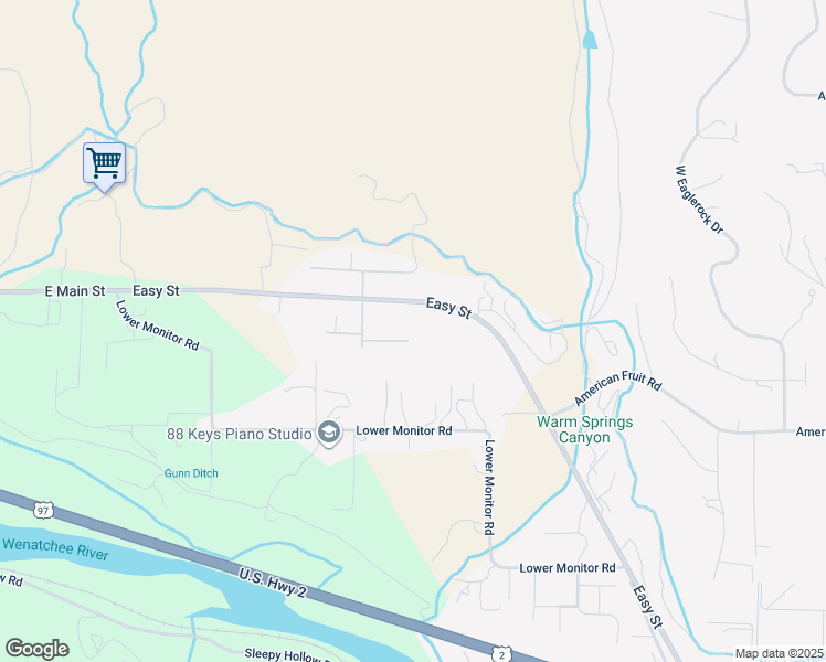 map of restaurants, bars, coffee shops, grocery stores, and more near 78 Alexander Lane in Wenatchee