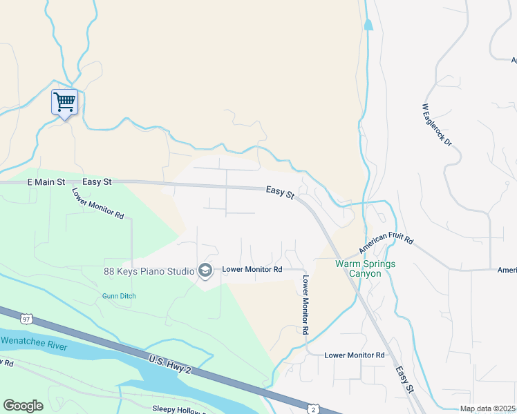 map of restaurants, bars, coffee shops, grocery stores, and more near 78 Alexander Lane in Wenatchee