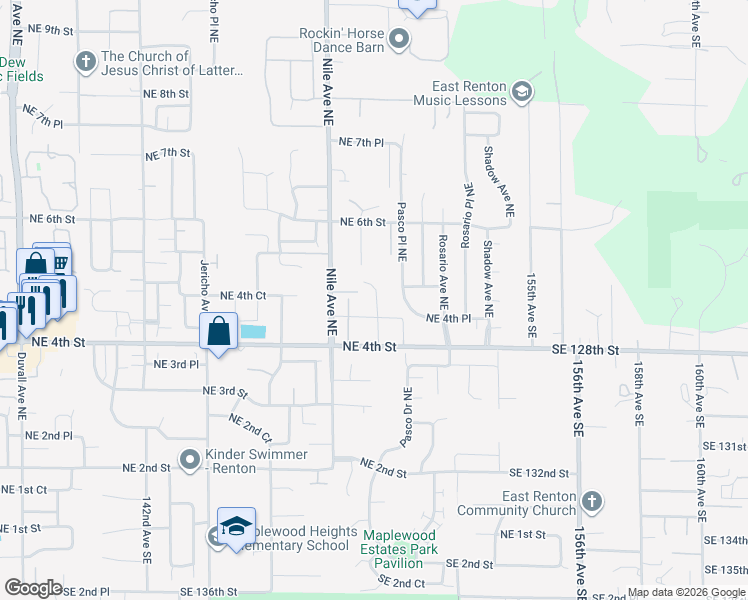 map of restaurants, bars, coffee shops, grocery stores, and more near 475 Pasco Place Northeast in Renton
