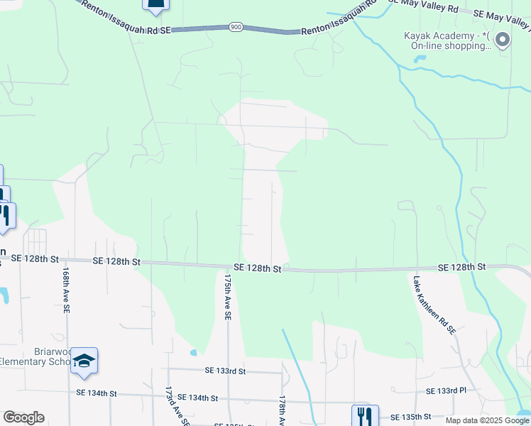 map of restaurants, bars, coffee shops, grocery stores, and more near 12447 177th Place Southeast in Renton