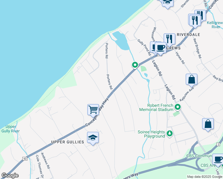 Map Of Cbs Nl 1 Porters Road, Conception Bay South Nl - Walk Score