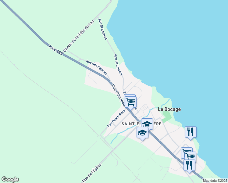 map of restaurants, bars, coffee shops, grocery stores, and more near 1967 Rue Principale in Pohénégamook