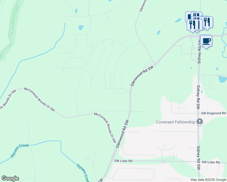 map of restaurants, bars, coffee shops, grocery stores, and more near 6394 Glenwood Road Southwest in Port Orchard