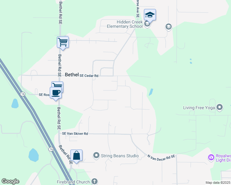 map of restaurants, bars, coffee shops, grocery stores, and more near 7700 Alonah Place Southeast in Port Orchard