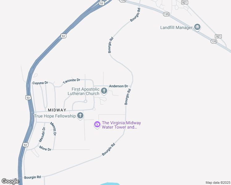 map of restaurants, bars, coffee shops, grocery stores, and more near 130 Anderson Drive in Virginia