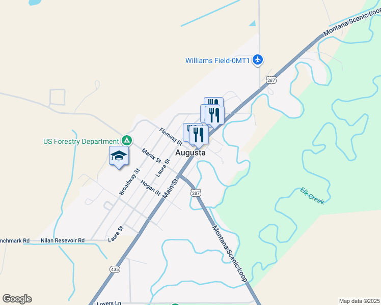 map of restaurants, bars, coffee shops, grocery stores, and more near in Augusta