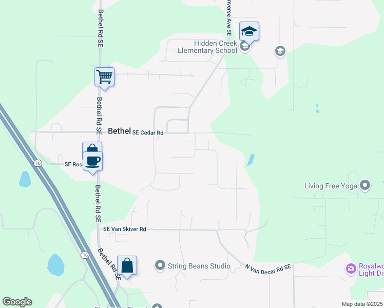 map of restaurants, bars, coffee shops, grocery stores, and more near 7700 Alonah Place Southeast in Port Orchard