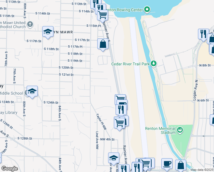 map of restaurants, bars, coffee shops, grocery stores, and more near 15141 Northwest 7th Street in Seattle