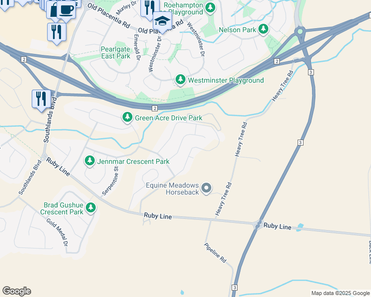 map of restaurants, bars, coffee shops, grocery stores, and more near 59 Diamond Marsh Drive in St. John's