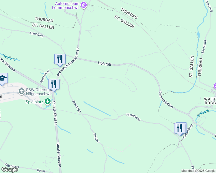 map of restaurants, bars, coffee shops, grocery stores, and more near in Lömmenschwil