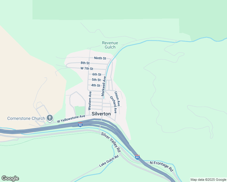 map of restaurants, bars, coffee shops, grocery stores, and more near 202 Orchard in Silverton