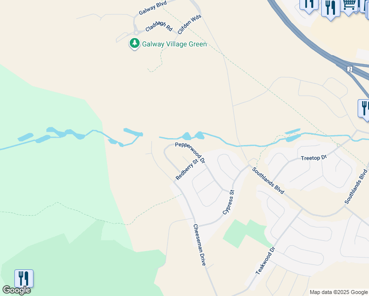 map of restaurants, bars, coffee shops, grocery stores, and more near 49 Pepperwood Drive in St. John's