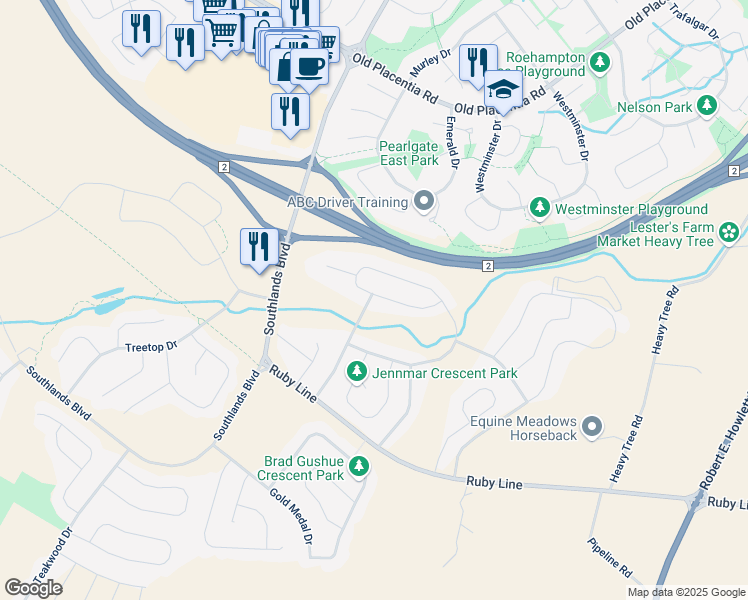 map of restaurants, bars, coffee shops, grocery stores, and more near 66 Sprucedale Drive in St. John's