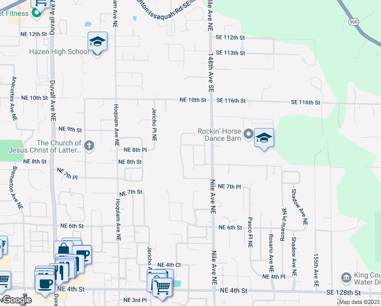 map of restaurants, bars, coffee shops, grocery stores, and more near 811 Mount Baker Avenue Northeast in Renton