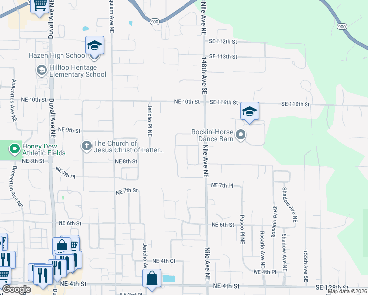 map of restaurants, bars, coffee shops, grocery stores, and more near 811 Mount Baker Avenue Northeast in Renton