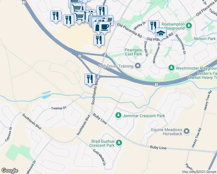 map of restaurants, bars, coffee shops, grocery stores, and more near 16 Butterworth Place in St. John's