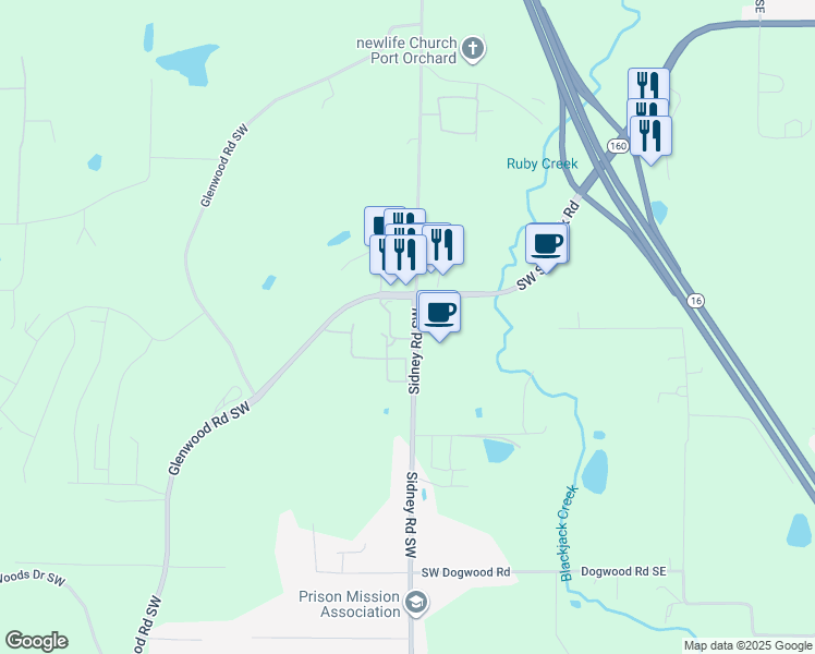 map of restaurants, bars, coffee shops, grocery stores, and more near 456 Southwest Sedgwick Road in Port Orchard