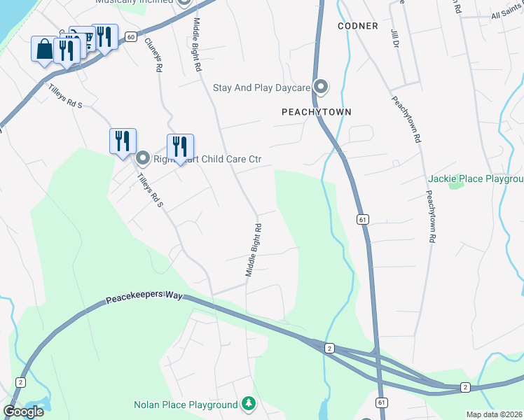 map of restaurants, bars, coffee shops, grocery stores, and more near 113 Middle Bight Road in Conception Bay South