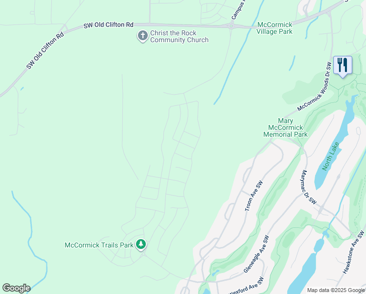 map of restaurants, bars, coffee shops, grocery stores, and more near 3670 Southwest Perth Place in Port Orchard