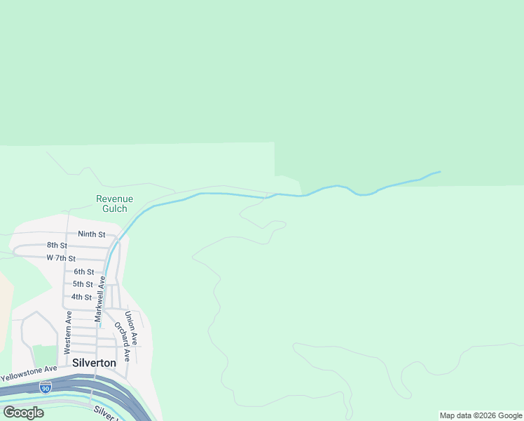 map of restaurants, bars, coffee shops, grocery stores, and more near 498 Revenue Gulch in Silverton