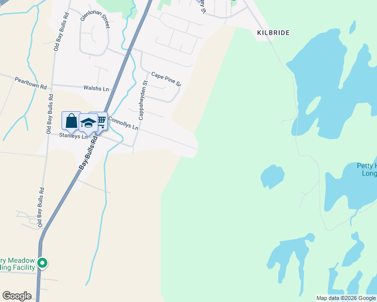 map of restaurants, bars, coffee shops, grocery stores, and more near 76 A Valleyview Road in St. John's